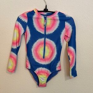 Girl’s Colorful Tie-Dye Long Sleeve Swimsuit